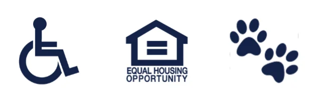 Accessible community, Equal Housing Opportunity, and pet friendly